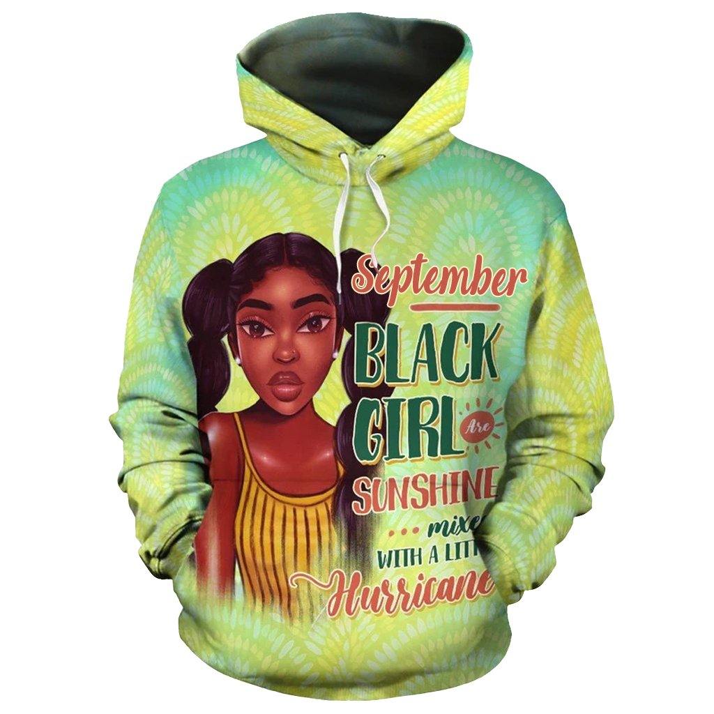 September Black Girl Sunshine Aop Hoodie