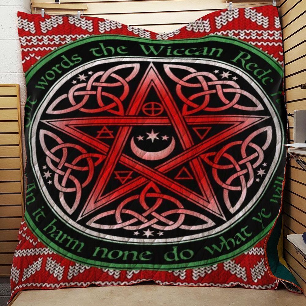 Pentacle Wicca Christmas Quilt Tdhwf