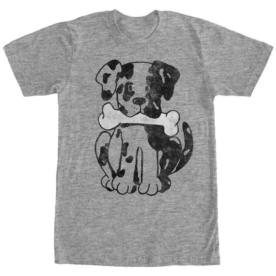 Lost Gods Men’s Puppy Bone  T Shirt Athletic Heather