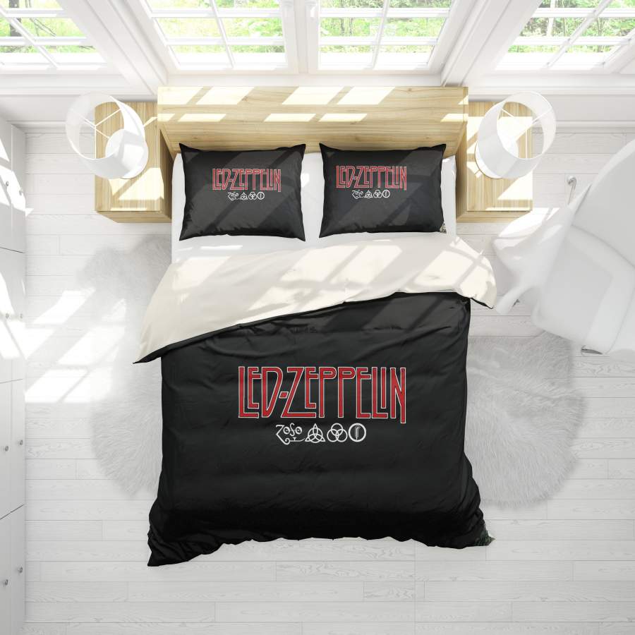 3D Band Led Zeppelin Quilt Cover Set Bedding Set Pillowcases 176