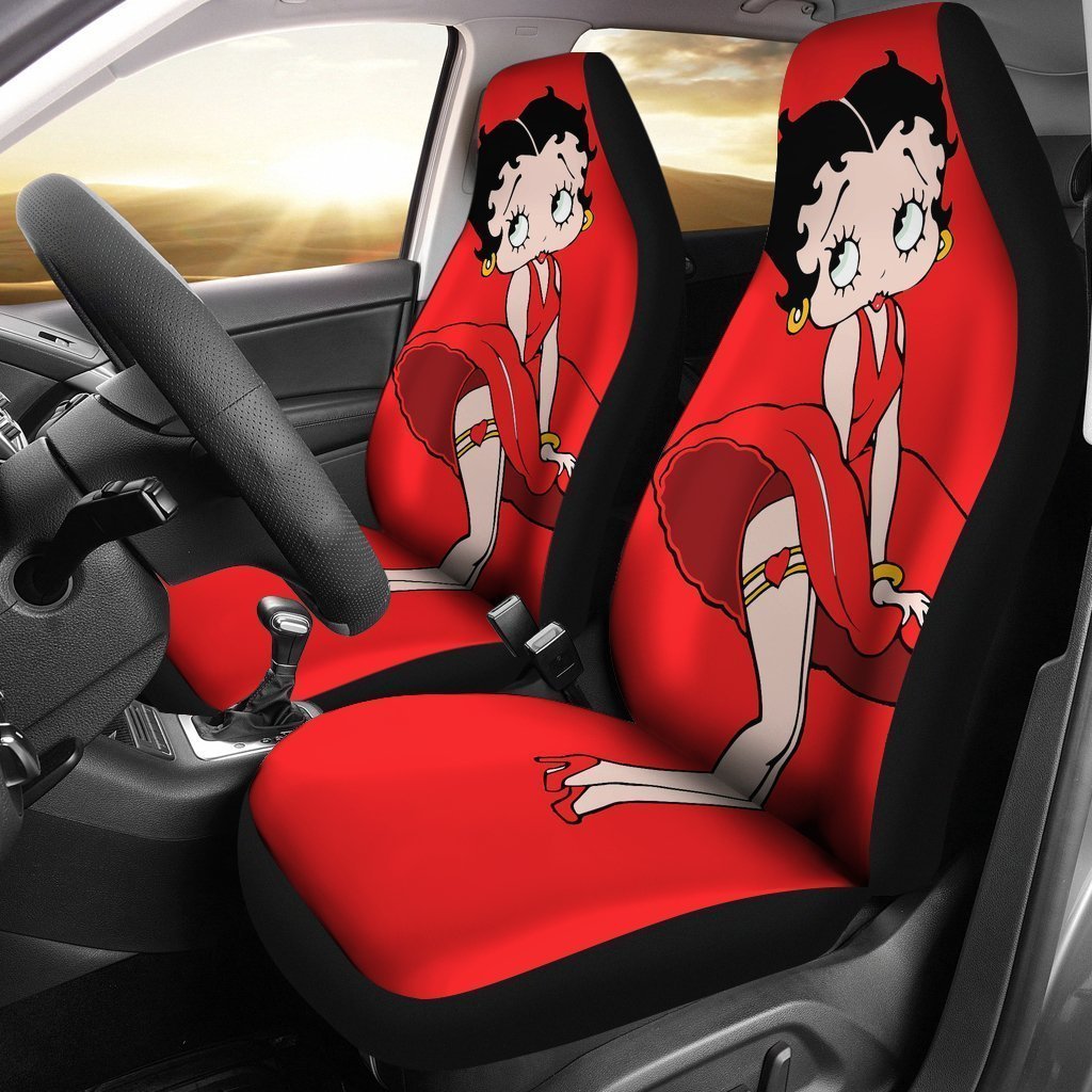 Betty Boop Charming In Red Theme Car Seat Covers