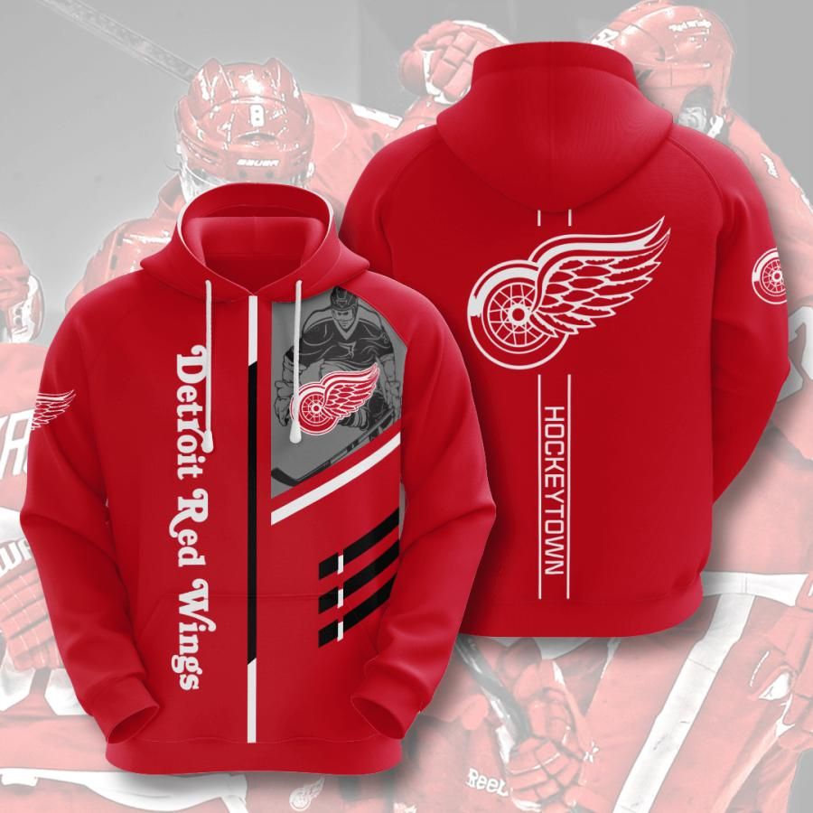 Detroit Red Wings No605 Custom Hoodie 3D Size S To 5Xl