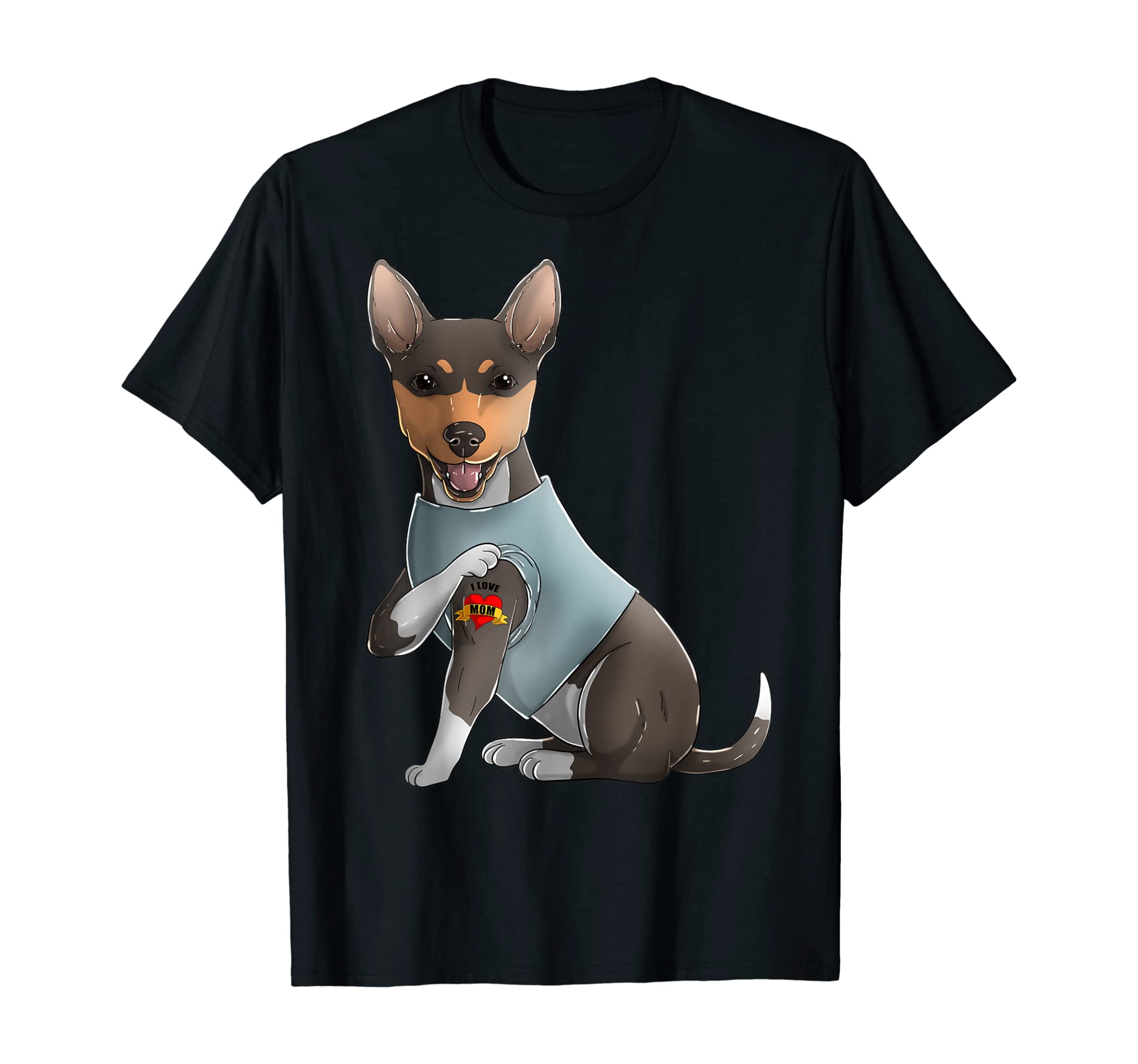 Rat Terrier I Love Mom Tattoo Dog Shirt Funny Mother’s Day