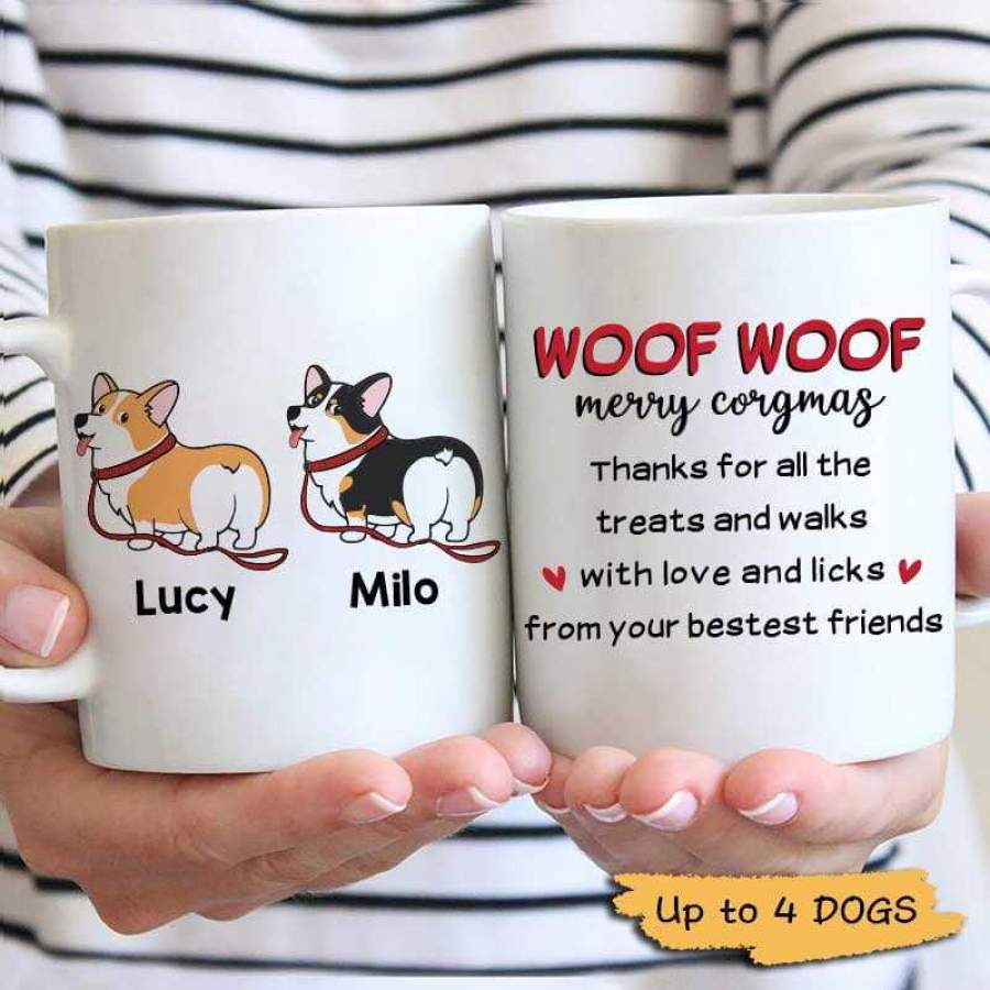 Treats And Walks Corgi Dogs Personalized Mug