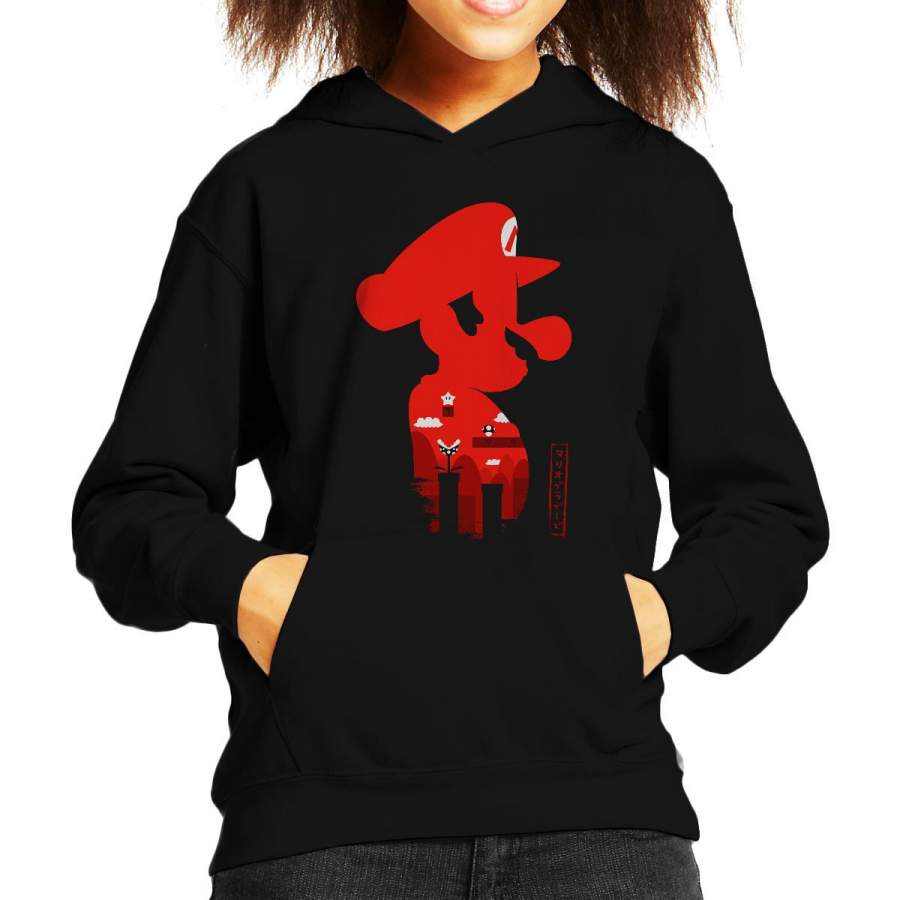 Super Mario Side Profile Japan Kid’s Hooded Sweatshirt