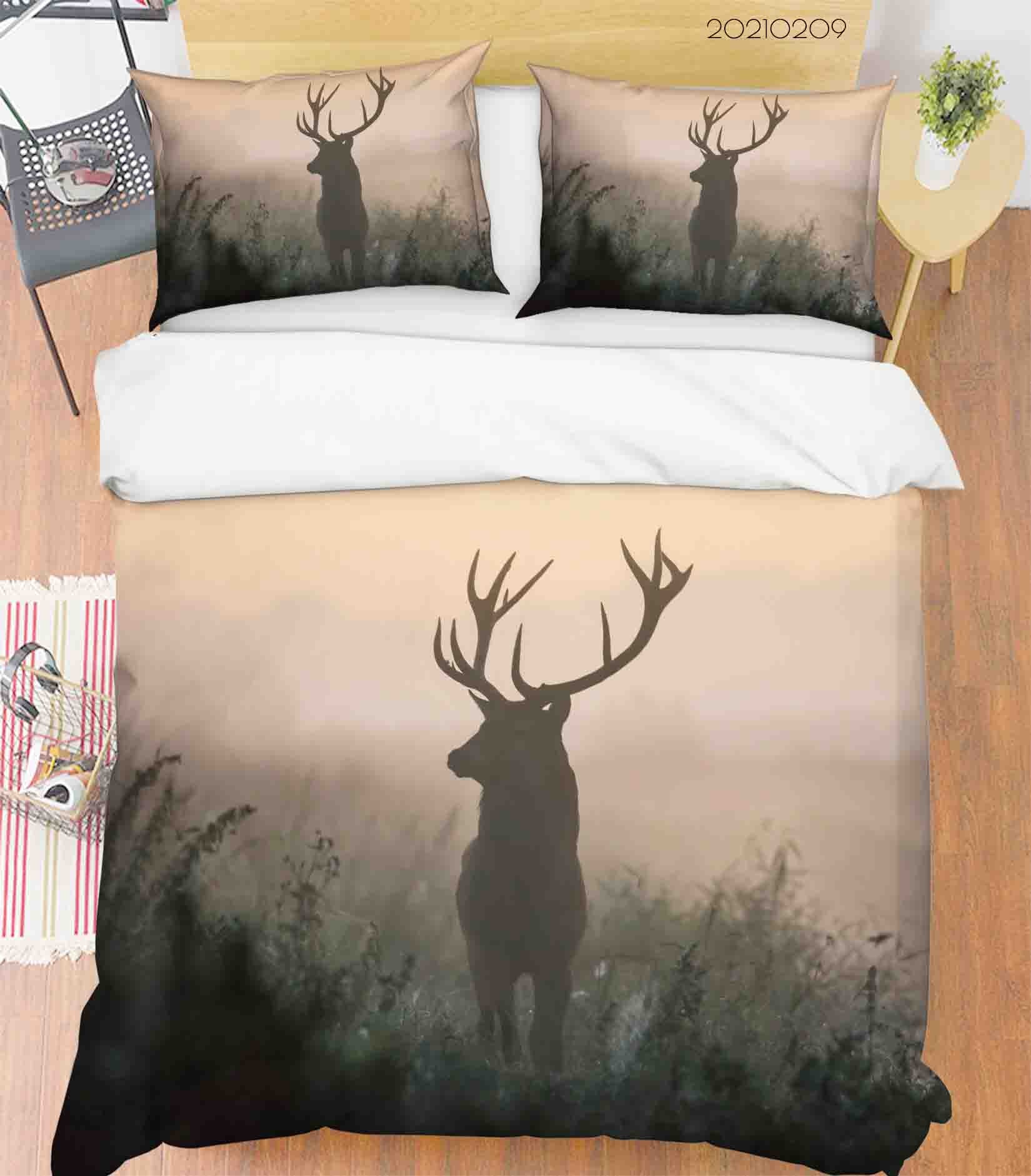 3D Wild Animal Elk Quilt Cover Set Bedding Set Duvet Cover Pillowcases 27