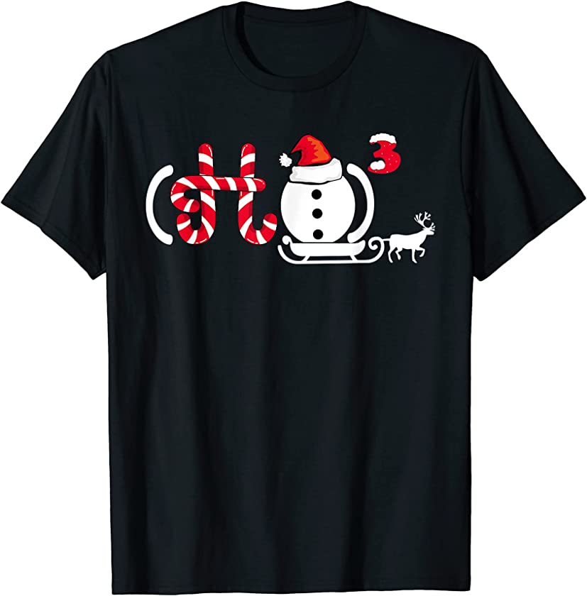 Christmas X 3 Funny Candy Snowman Santa Reindeer Gifts Xmas T-Shirt