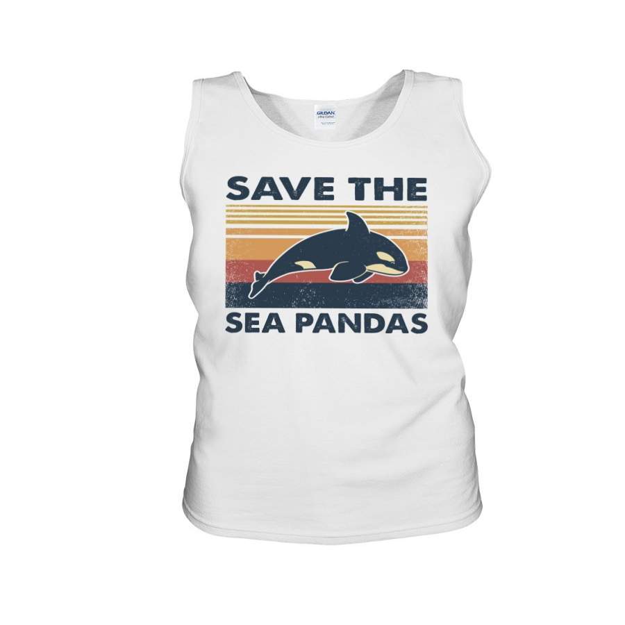 Save The Sea Pandas Unique Custom Design For Animal Lovers Unisex Tank Top