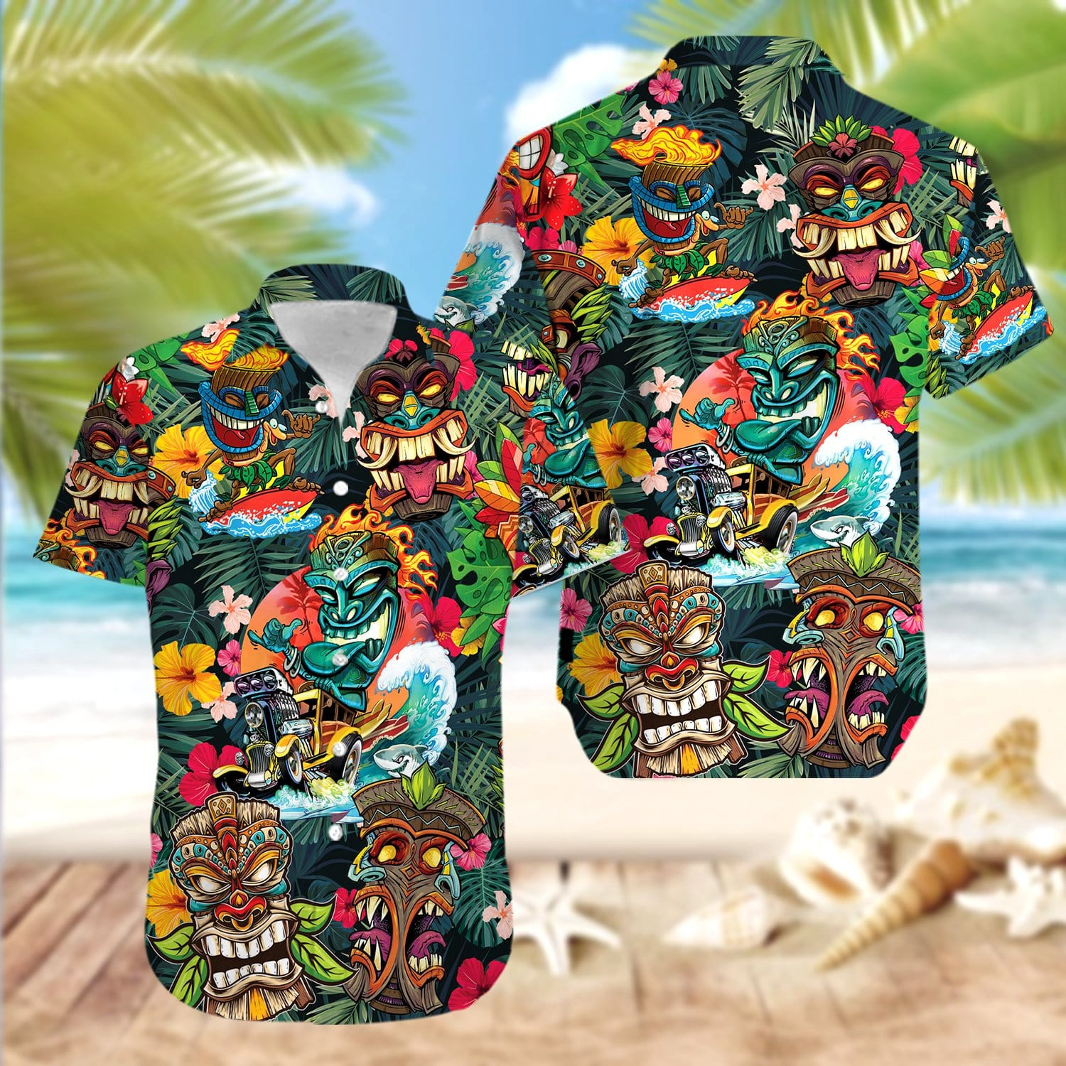 Hawaii Aloha Shirts Tiki Awesome Ha23001