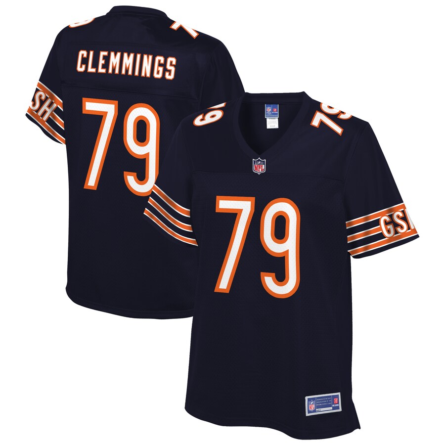 Tj Clemmings Chicago Bears NFL Pro Line Womens Team Player Jersey – Navy