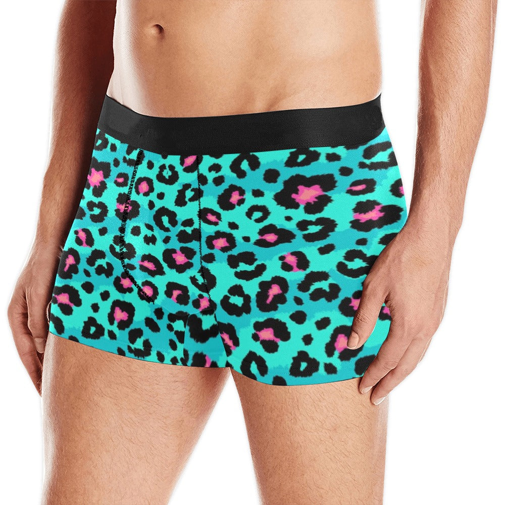 Green Leopard Skin Print Pattern Men’S All Over Print Boxer Briefs Men’S Underwear