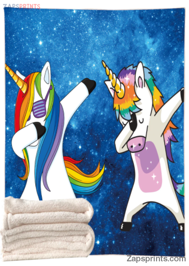 Unicorn Dabbing Galaxy Blanket