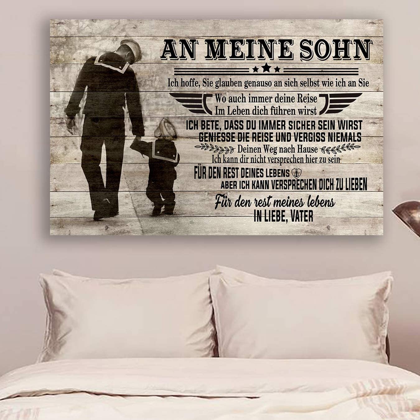 Poster for Room Aesthetic -Command Strips Wall Decor – Hn230 Soldier Poster – Dad to Son – I Hope You Believe in Yourself-German