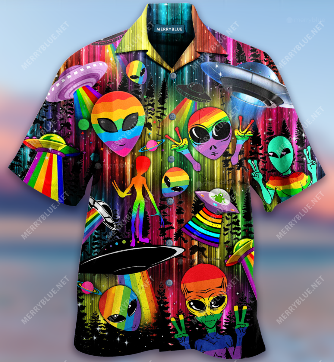 Too Gay For This World Ufo Hawaii Shirt Ha1607