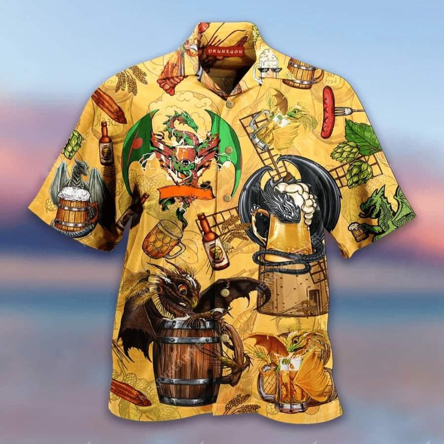 Hawaii Aloha Shirts Drunkgon Dragon Gets Drunk Ha66246