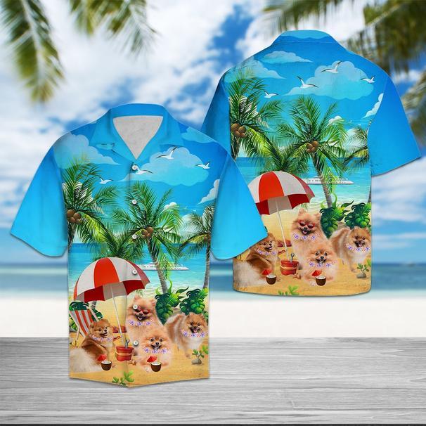 Pomeranian Beach Summer Hawaii Shirt Unisex Adult Ha54318