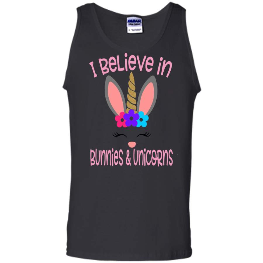 Believe Easter Bunny Unicorn Shirt Cute Easter Gift Tank Top