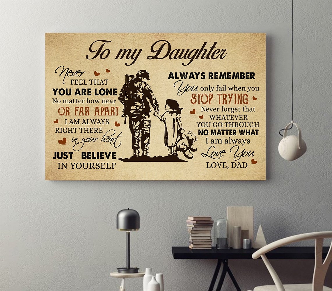 Bekingart Veteran You’Re My Daughter Never Feel That You Are Alone – Matte Canvas