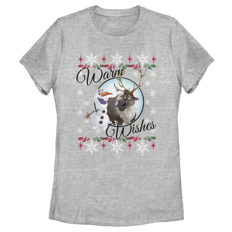 Frozen Women’s Christmas Warm Wishes  T Shirt