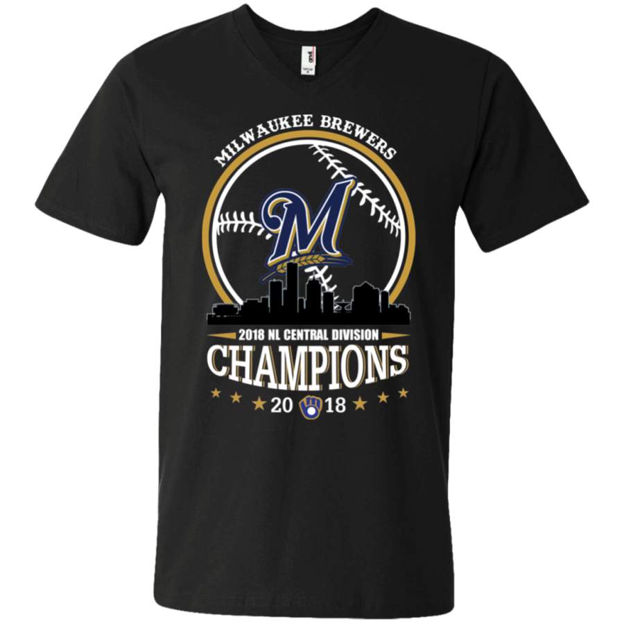 AGR Milwaukee Brewers 2018 NL central division Champions Unisex V-neck