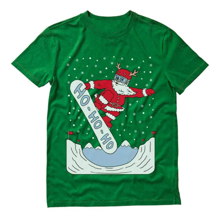 Ugly Christmas For Skaters  Santa On Snowboard T-Shirt