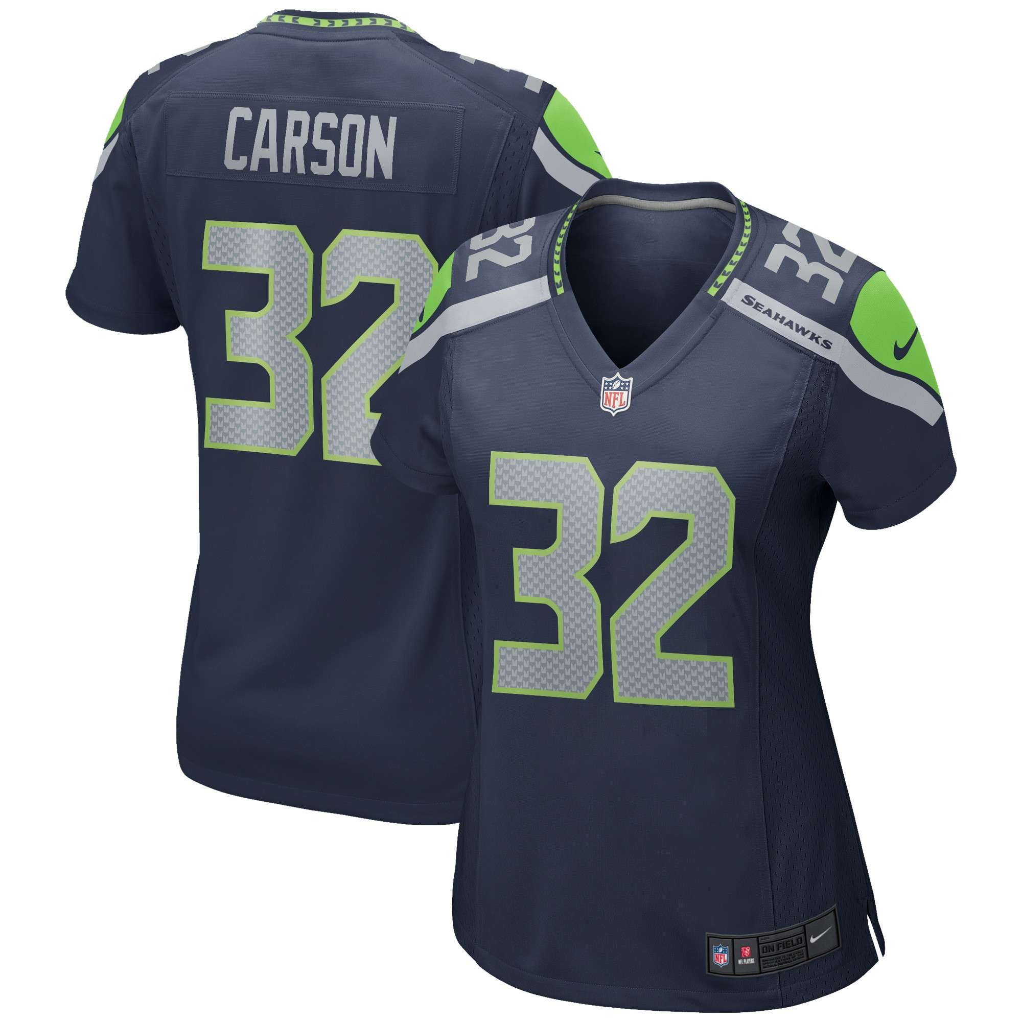 Chris Carson Seattle Seahawks Womens Game Jersey – College Navy NFL