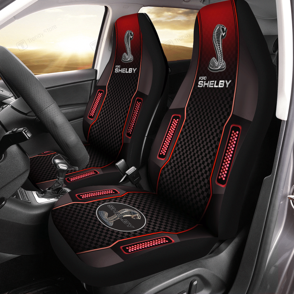 Ford Shelby Mustang Car Seat Cover (Set Of 2) Red