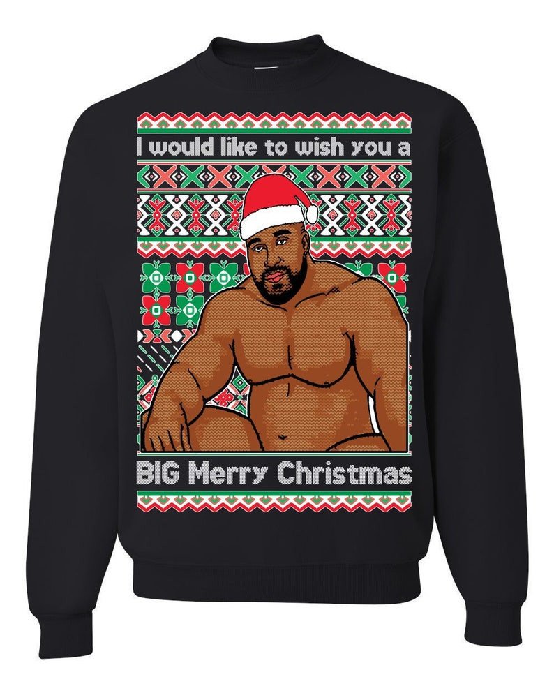 Wood Meme Big Merry Christmas Ugly Sweatshirt, Christmas Ugly Sweater