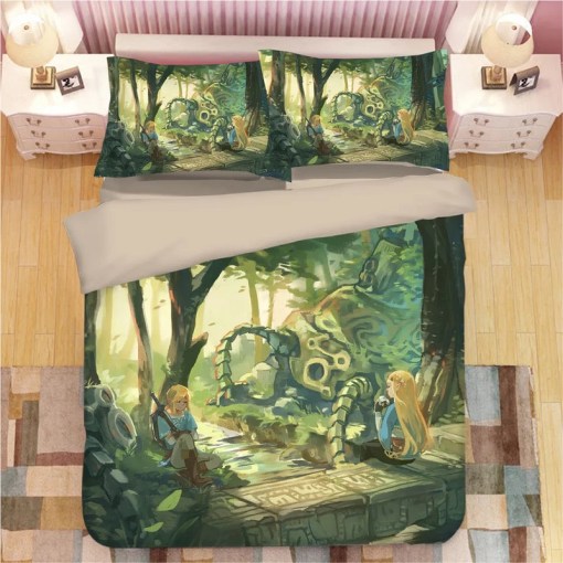 The Legend Of Zelda Link 2 Duvet Cover Pillowcase Home Decor 3D Bedding Set 9185