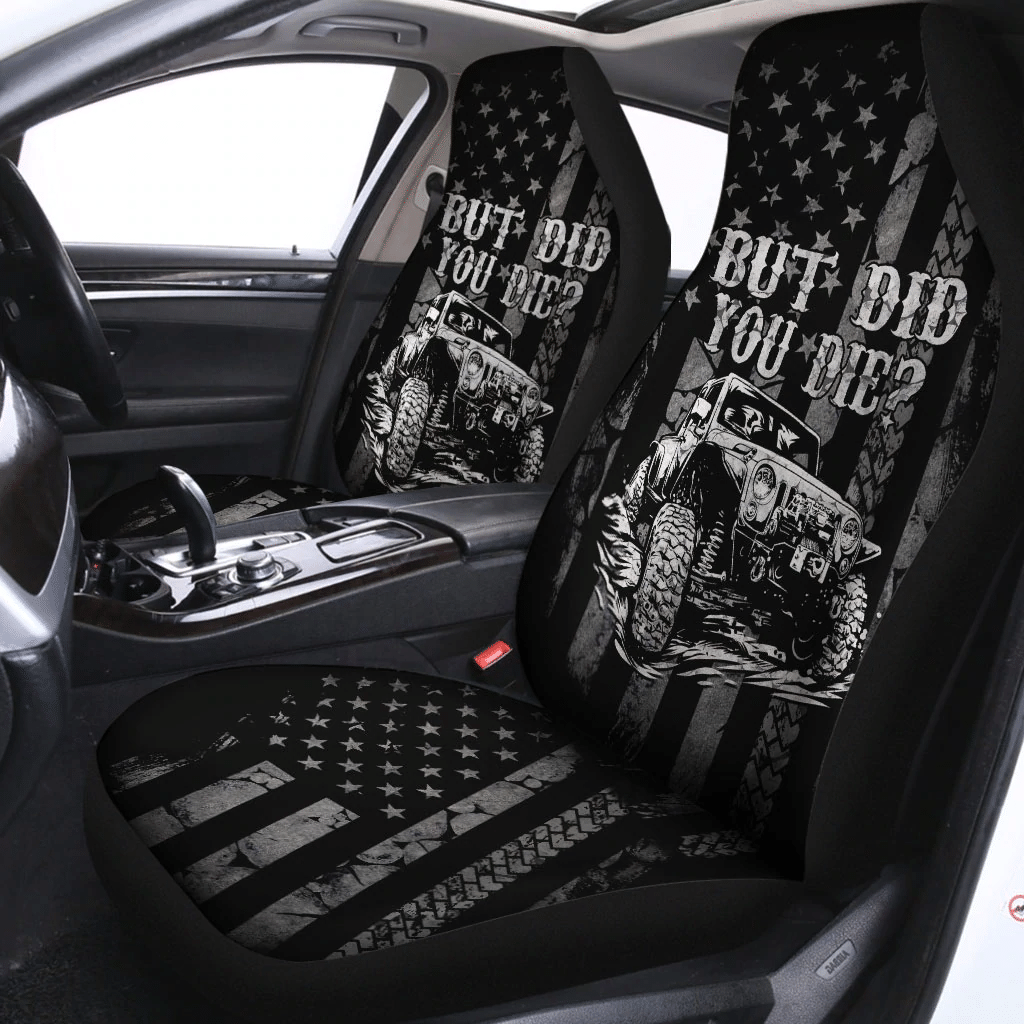 But Did You Die Jp Flag Black Gray Car Seat Covers Set Of 2