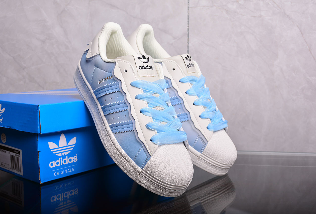 Adidas Originals Superstar Cloud White Blue Shoes Sneakers, Women SNK445748799