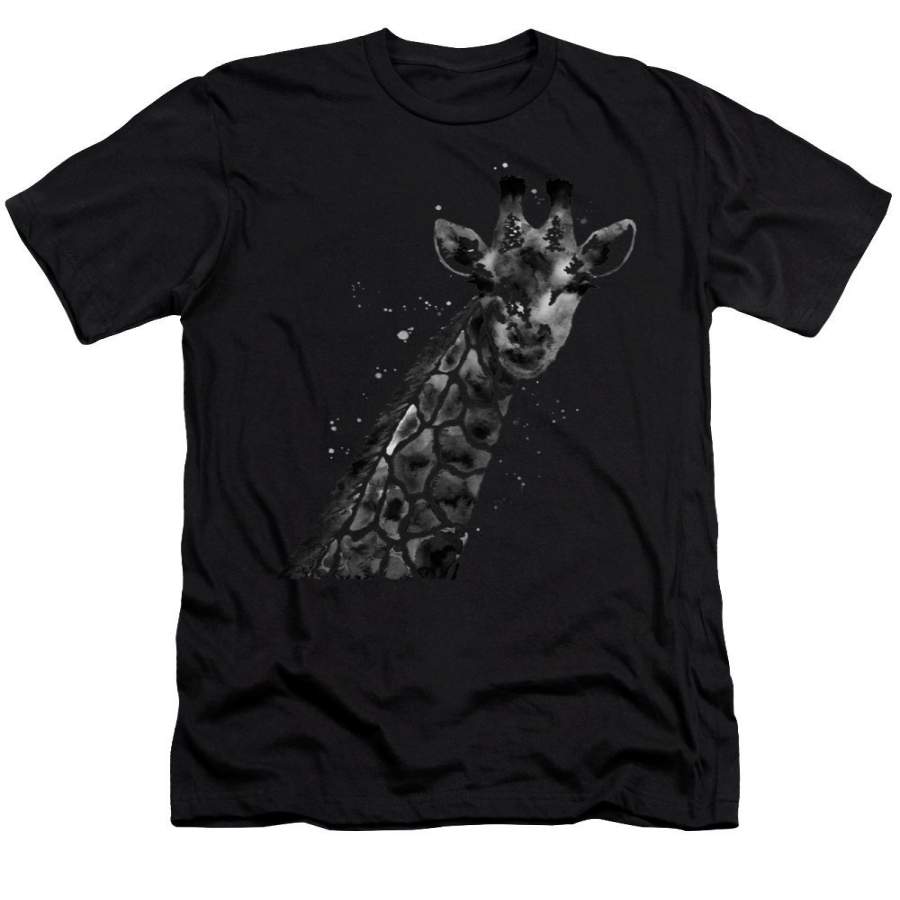 giraffe in black men’s t shirt