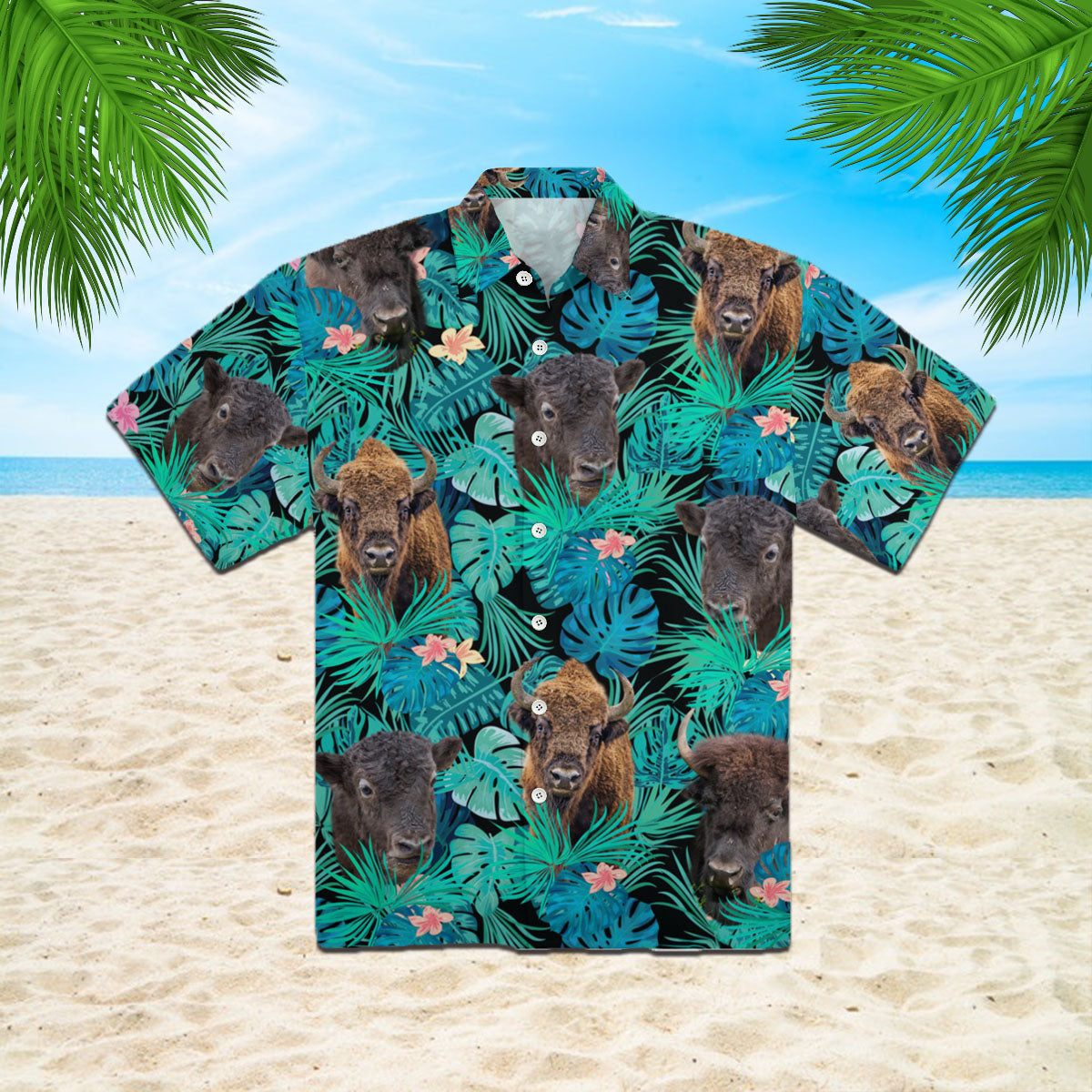 Oragontee Bison Tropical Hawaii Shirt For Men Women Adult Ha87224