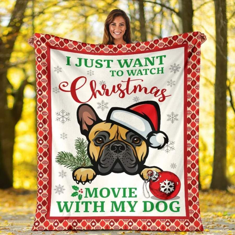 BULLDOG CHRISTMAS BLANKET