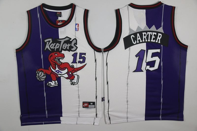 Toronto Raptors Vince Carter #15 NBA Throwback Blue White Jersey