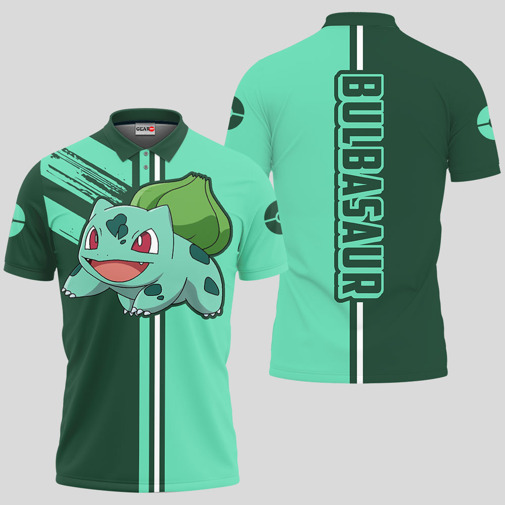 Bulbasaur Polo Shirts Custom Pokemon Anime Merch Clothes