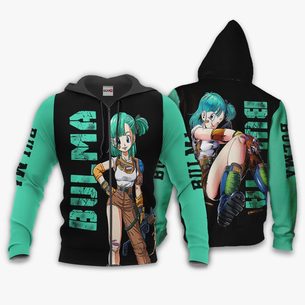 Bulma Hoodie Shirt Dragon Ball Anime Zip Jacket