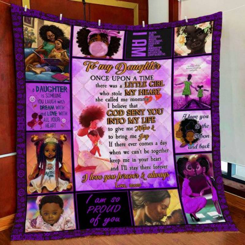 To My Daughter Black Girl Quilt Blanket QNK92v1 Block Of Gear™