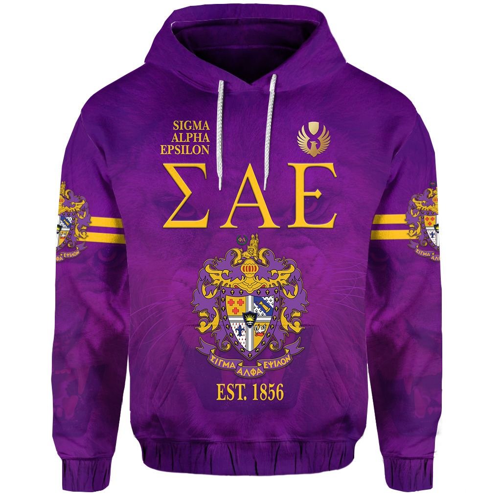 (Custom Personalised) Sigma Alpha Epsilon Sae Hoodie Original Style – Lion Lt8