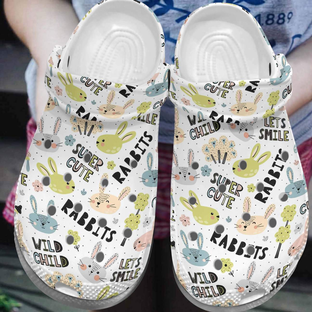 Rabbit Personalized Clog, Custom Name, Text, Color, Number Fashion Style For Women, Men, Kid, Print 3D Super Cute Rabbits