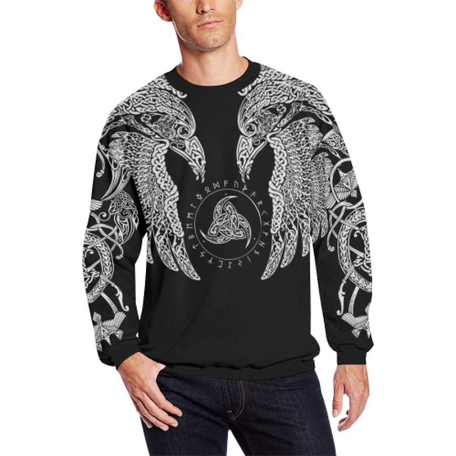 Viking Sweatshirt – Munin Tattoo Style A7