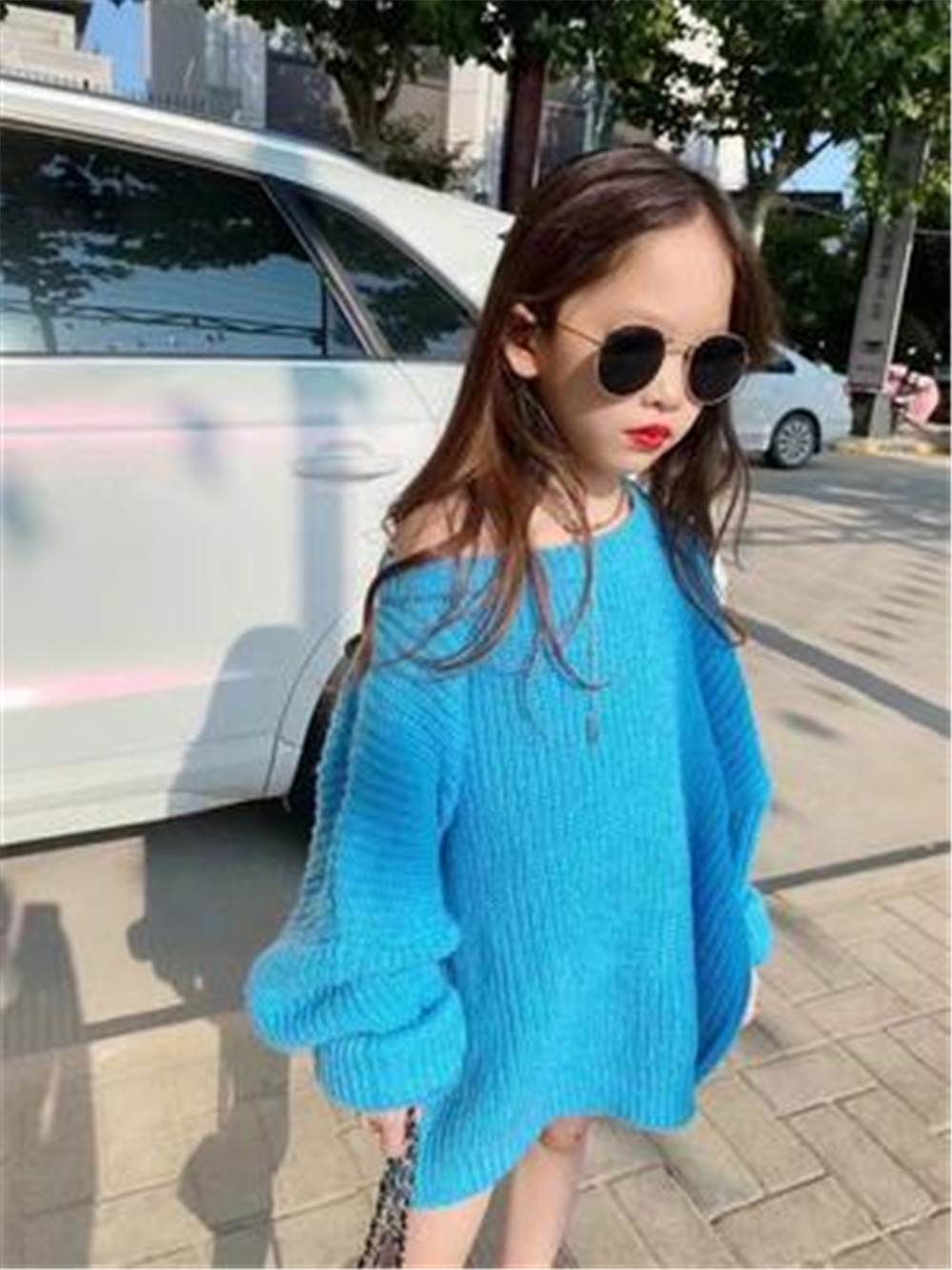 Autumn 2021 New Girls Korean Style Loose Soft Sweater Knitted Kids Princess Outerwear 4-14Years Baby Teen Girls Fashion Clothes alx