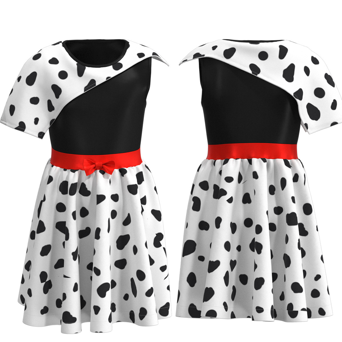 Anime One Hundred and One Dalmatians Villain Cruella De Vil Cosplay Costume Dress Up Halloween Carnival Costume For Girls Kid alx