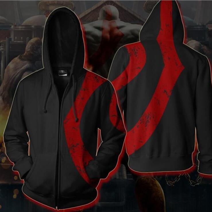 God of War Kratos Hoodies – Zip Up Black Hoodie