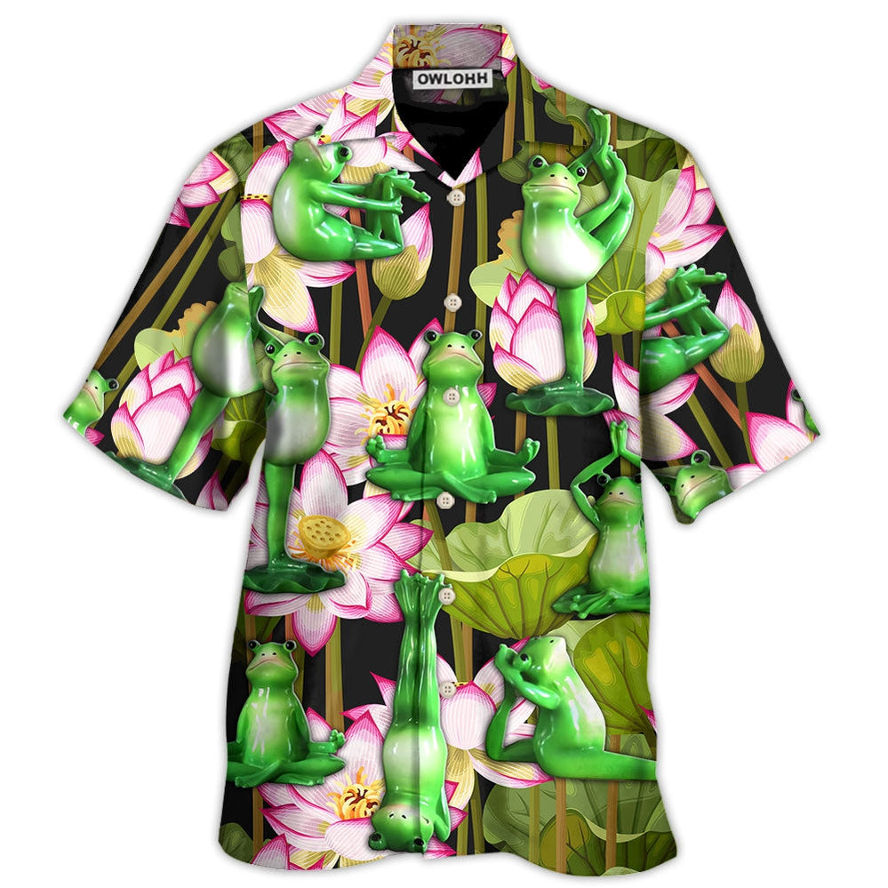 Yoga Frog And Lotus Tropical – Hawaiian Shirt  – Owl Ohh