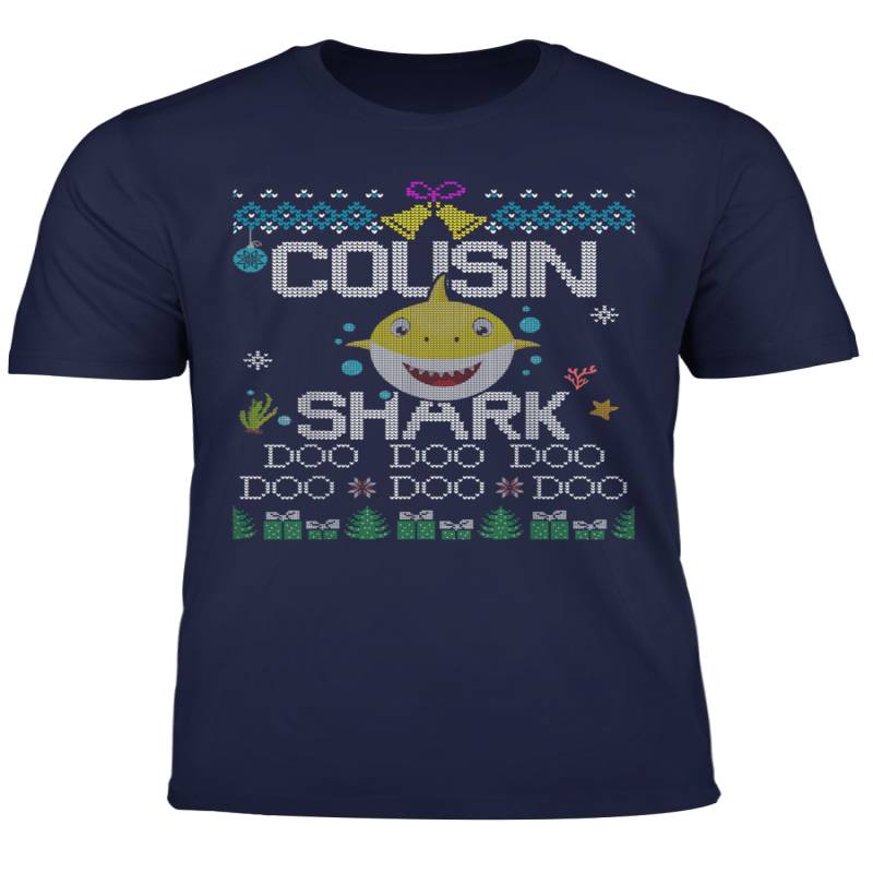 Cousin Crew Shark Christmas Matching Family Group Ugly T Shirt