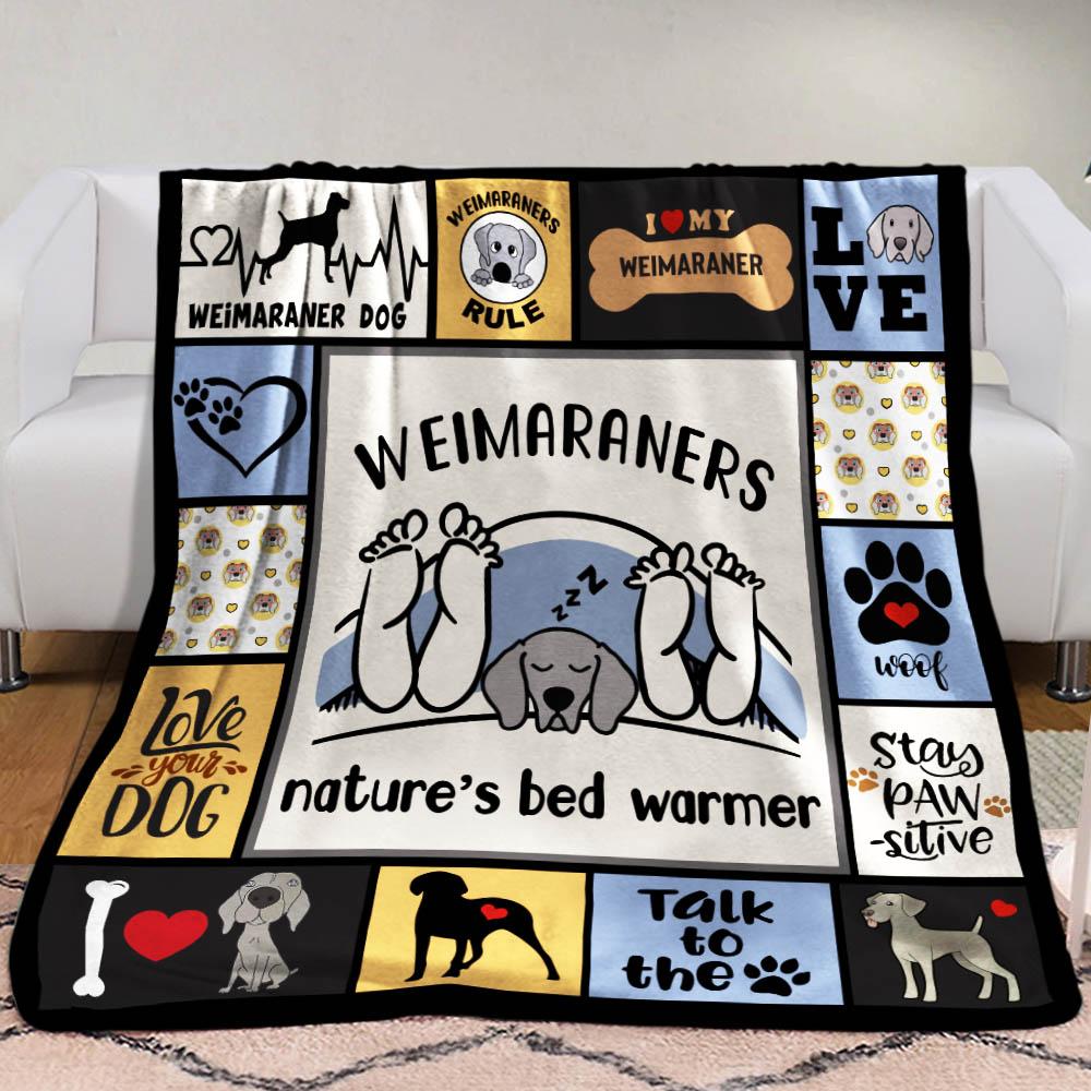 Weimaraner Dog 7 Fleece Blanket, Sherpa Blanket, Gift For Parent, Family Member, Friends Gift, Christmas Gift, Home Decor, Home Living