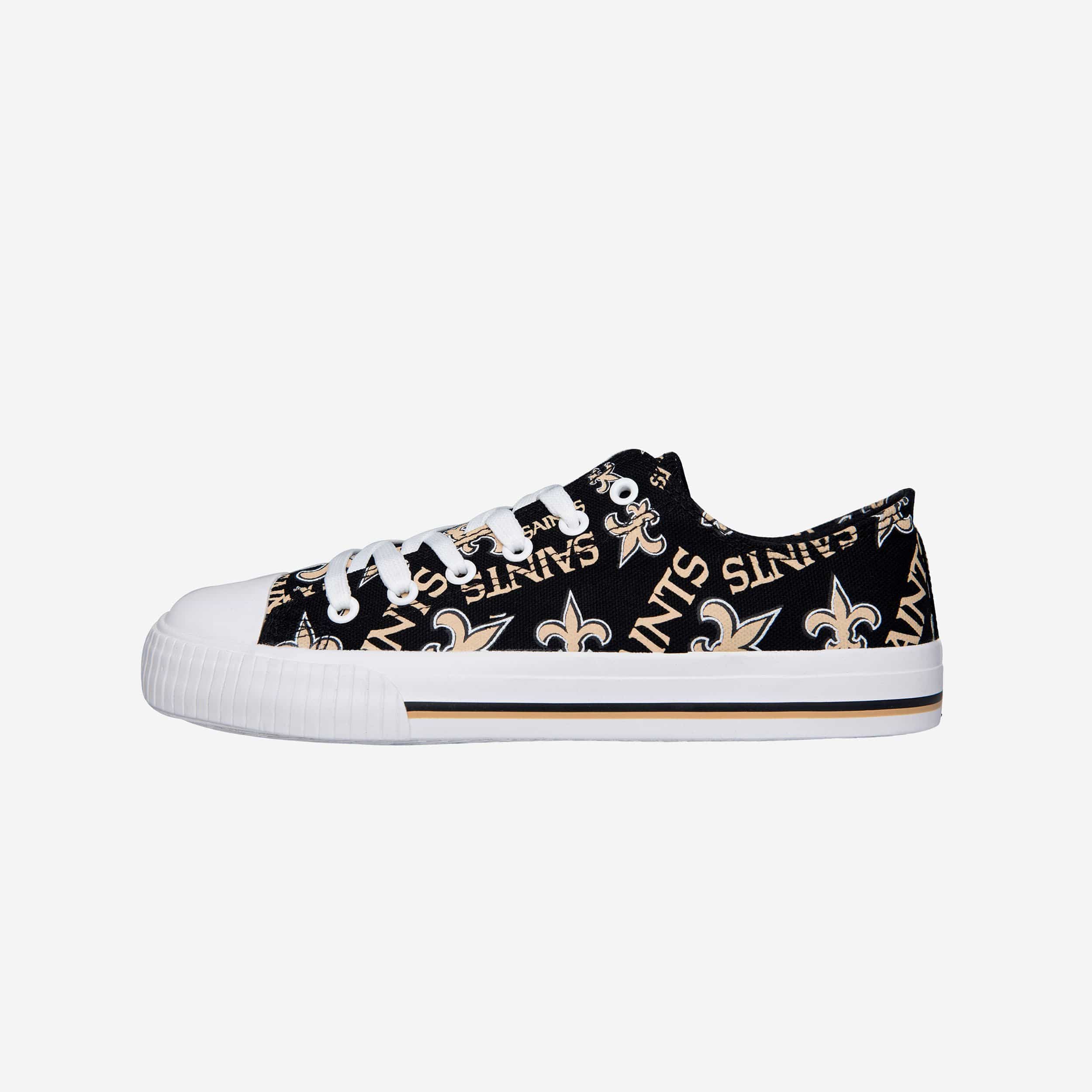 New Orleans Saints Womens Low Top Repeat Print Canvas Shoe