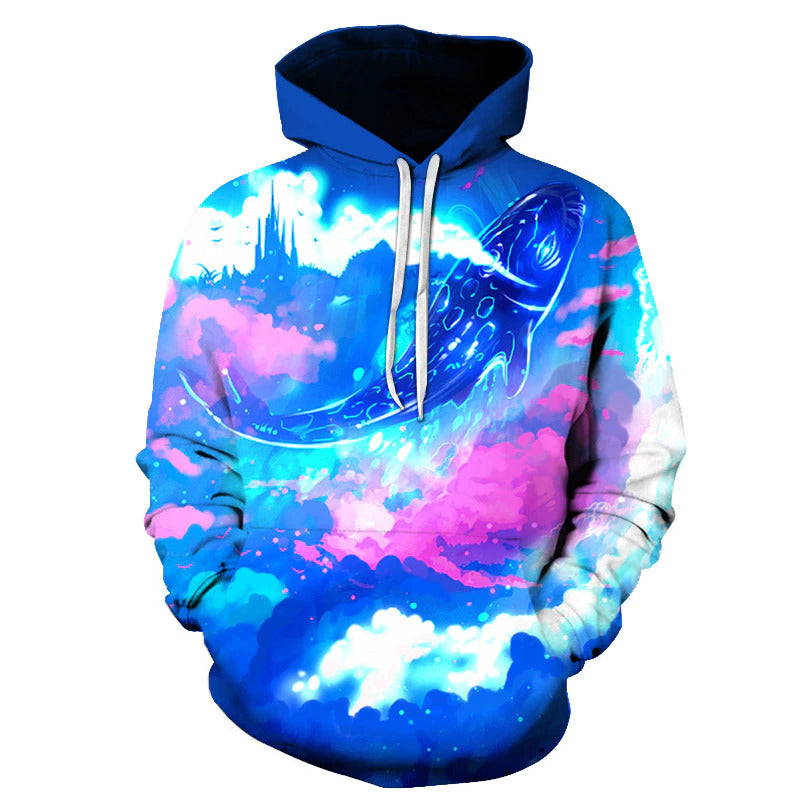 Pastel Neon Whale Hoodie