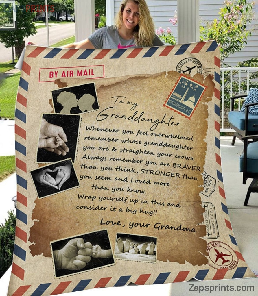 Gift For Granddaughter – To My Granddaughter – Air Mail – A Big Hug – Blanket